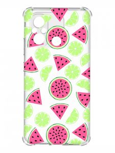 Чохол з потовщеними кутами на Xiaomi Redmi 12C :: Кавуни и лайм (принт 345)