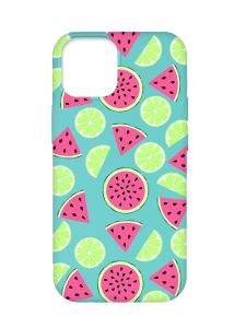 Матовий бірюзовий чохол на Apple iPhone 12 Pro Max :: Кавуни и лайм (принт 345)