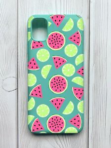 Матовий бірюзовий чохол на Samsung Galaxy A04E / A042 :: Кавуни и лайм (принт 345)