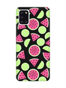 Матовий чорний чохол на Samsung Galaxy A31 :: Кавуни и лайм (принт 345)