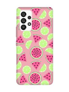 Матовий рожевий чохол на Samsung Galaxy A53 4G/5G :: Кавуни и лайм (принт 345)