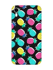 Матовий чорний чохол на Apple iPhone XR :: Різнокольорові ананаси (принт 346)