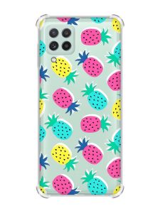 Чохол із потовщеними кутами на Samsung Galaxy A22 5G / A22s 5G :: Різнокольорові ананаси (принт 346)