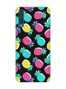 Матовий чорний чохол на Samsung Galaxy A50 (2019) A505/A30s :: Різнокольорові ананаси (принт 346)