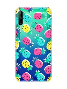 Прозорий чохол для Huawei P40 lite E / Y7p  :: Різнокольорові ананаси (принт 346)