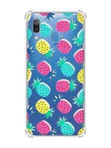 Чохол з потовщеними кутами на Samsung Galaxy A30 (2019) / A20 (2019) :: Різнокольорові ананаси (принт 346)