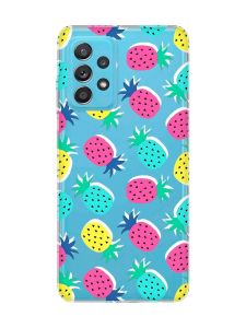 Прозорий чохол на Samsung Galaxy A52 :: Різнокольорові ананаси (принт 346)