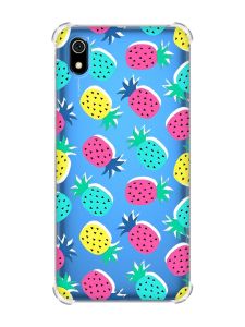 Чохол з потовщеними кутами для Xiaomi Redmi 7A :: Різнокольорові ананаси (принт 346)