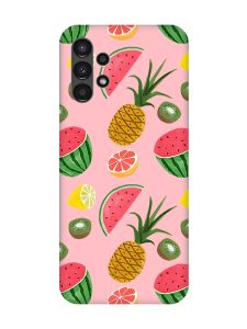 Матовий рожевий чохол на Samsung A13 4G :: Фруктовий мікс (принт 347)