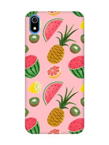 Матовий рожевий чохол на Xiaomi Redmi 7A :: Фруктовий мікс (принт 347)