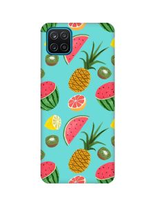 Матовий бірюзовий чохол на Samsung Galaxy A12 :: Фруктовий мікс (принт 347)