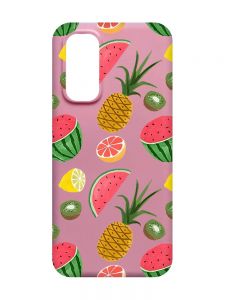 Матовий рожевий чохол на Xiaomi Redmi Note 11 4G :: Фруктовий мікс (принт 347)