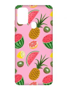 Матовий рожевий чохол на Samsung Galaxy M30s/M21 :: Фруктовий мікс (принт 347)