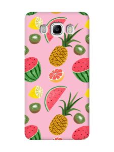 Матовий рожевий чохол на Samsung Galaxy J7(2016) J710 :: Фруктовий мікс (принт 347)