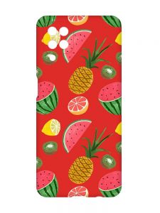 Матовий червоний чохол на Samsung Galaxy A12 :: Фруктовий мікс (принт 347)