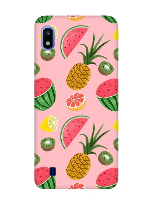 Матовий рожевий чохол на Samsung Galaxy A10 (2019) A105 :: Фруктовий мікс (принт 347)