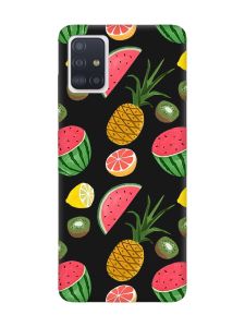 Матовий чорний чохол на Samsung Galaxy A51 :: Фруктовий мікс (принт 347)