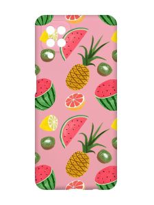Матовий рожевий чохол на Samsung Galaxy A12 :: Фруктовий мікс (принт 347)
