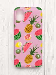 Матовий рожевий чохол на Samsung Galaxy A04E/A042 :: Фруктовий мікс (принт 347)