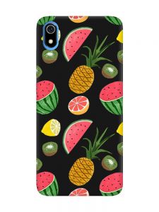 Матовий чорний чохол на Xiaomi Redmi 7A :: Фруктовий мікс (принт 347)