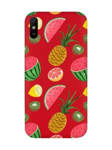 Матовий червоний чохол на Xiaomi Redmi 9A :: Фруктовий мікс (принт 347)