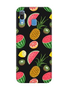 Матовий чорний чохол на Samsung Galaxy A30 (2019) / A20 (2019) :: Фруктовий мікс (принт 347)