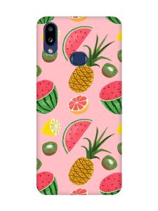 Матовий рожевий чохол на Samsung Galaxy A10s (A107) :: Фруктовий мікс (принт 347)