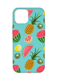 Матовий бірюзовий чохол на Apple iPhone 12 Pro Max :: Фруктовий мікс (принт 347)