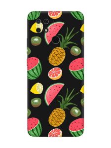 Матовий чорний чохол на Xiaomi Redmi 10C :: Фруктовий мікс (принт 347)
