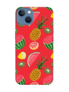 Матовий червоний чохол на Apple iPhone 13 :: Фруктовий мікс (принт 347)