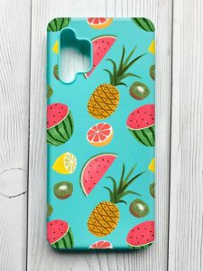 Матовий бірюзовий чохол на Samsung Galaxy A32 :: Фруктовий мікс (принт 347)