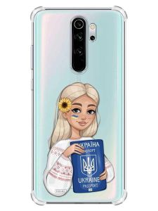 Чохол з потовщеними кутами на Xiaomi Redmi Note 8 Pro :: Дівчина з паспортом (принт 13)