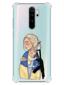 Чохол з потовщеними кутами на Xiaomi Redmi Note 8 Pro :: Мама-захисниця (патріотичний принт 21)