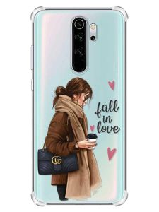 Чохол з потовщеними кутами на Xiaomi Redmi Note 8 Pro :: Дівчина з кавою (принт 112)