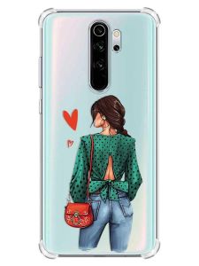 Чохол з потовщеними кутами на Xiaomi Redmi Note 8 Pro :: Дівчина в зеленому (принт 224)