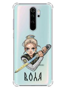 Чохол з потовщеними кутами на Xiaomi Redmi Note 8 Pro :: Українська захисниця (патріотичний принт 170)