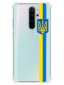 Чохол з потовщеними кутами на Xiaomi Redmi Note 8 Pro :: Стрічка Україна (патріотичний принт 253)