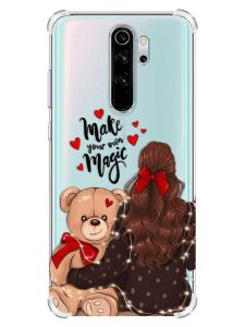 Чохол з потовщеними кутами на Xiaomi Redmi Note 8 Pro :: Дівчина з ведмедиком (принт 188)