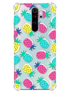 Чохол з потовщеними кутами на Xiaomi Redmi Note 8 Pro :: Різнокольорові ананаси (принт 346)