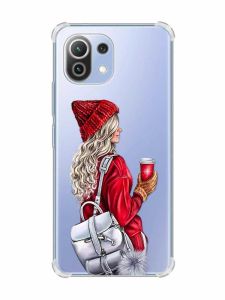 Чохол з потовщеними кутами на Xiaomi Mi 11 Lite :: Дівчина з рюкзаком (принт 9)
