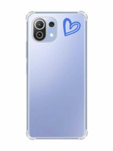 Чохол з потовщеними кутами на Xiaomi Mi 11 Lite :: Сердечко синє (принт 48)