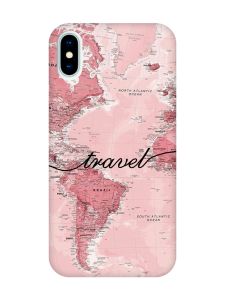 Чохол з рожевими боками на iPhone X / Xs :: Карта (принт 319)