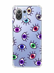 Чохол з потовщеними кутами на Xiaomi Mi 11 Lite :: Різнокольорові очі (принт 336)