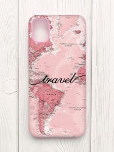 Чохол з рожевими боками на Samsung Galaxy A04E/A042 :: Карта (принт 319)