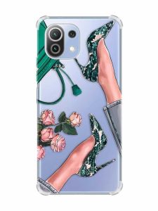 Чохол з потовщеними кутами на Xiaomi Mi 11 Lite :: Туфельки і квіти (принт 225)
