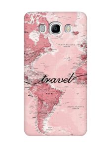 Чохол з рожевими боками на Samsung Galaxy J7(2016) J710 :: Карта (принт 319)