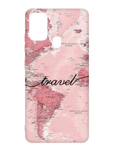 Чохол з рожевими боками на Samsung Galaxy M30s/M21 :: Карта (принт 319)