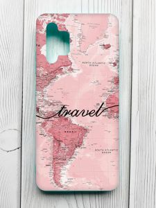 Чохол з бірюзовими боками на Samsung Galaxy A32 :: Карта (принт 319)