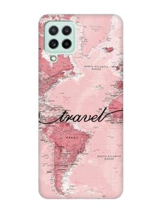 Чохол з бірюзовими боками на Samsung Galaxy M32/M22/A22 4G :: Карта (принт 319)