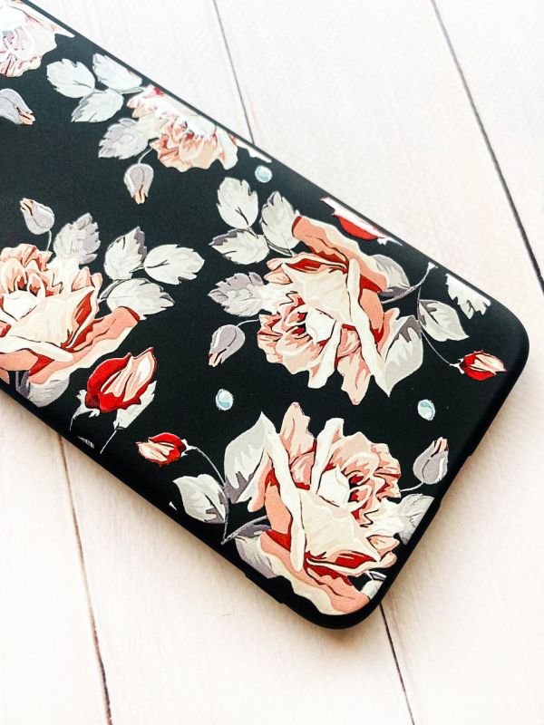 Матовий чорний чохол на Samsung Galaxy A31 :: Фон Троянди (принт 273)